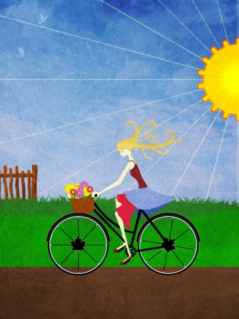 Her Bicycle wallpaper 480x640