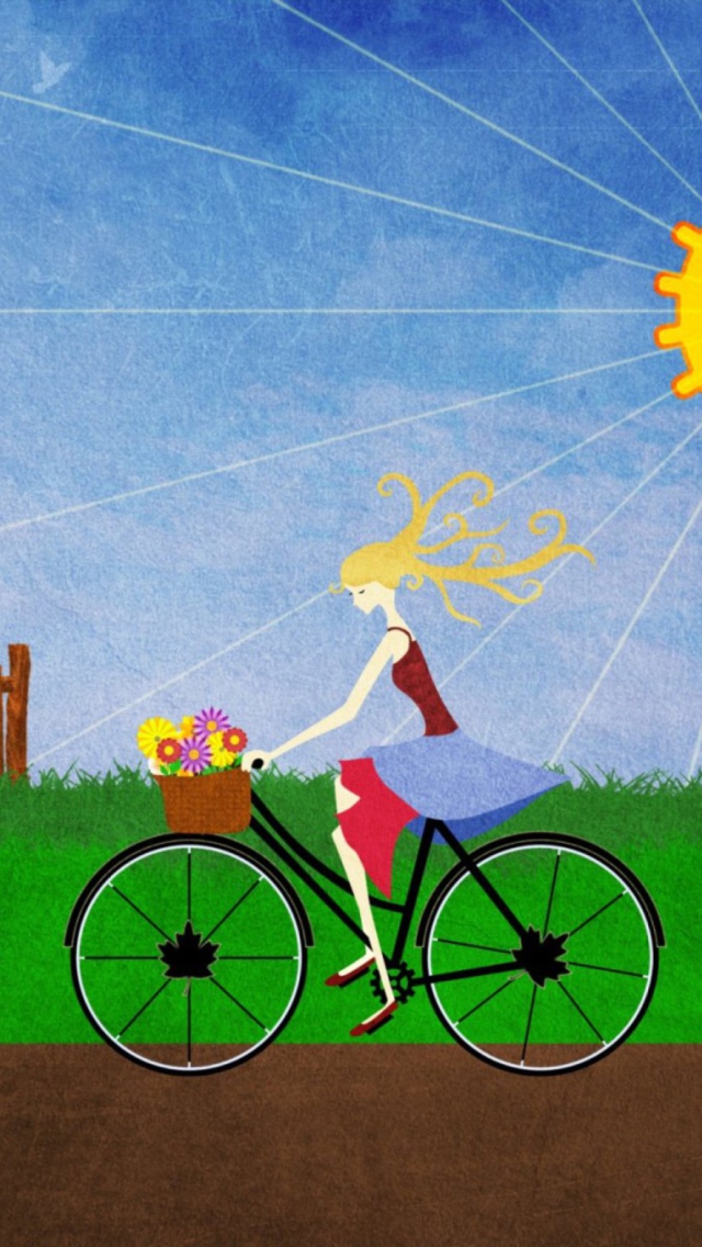 Her Bicycle wallpaper 640x1136