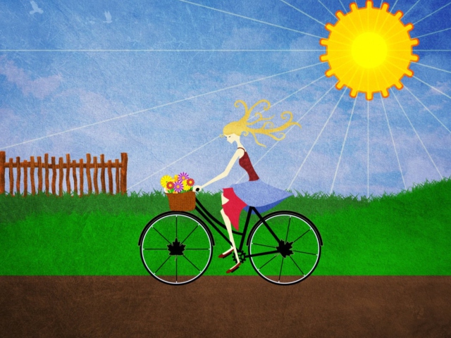 Her Bicycle wallpaper 640x480