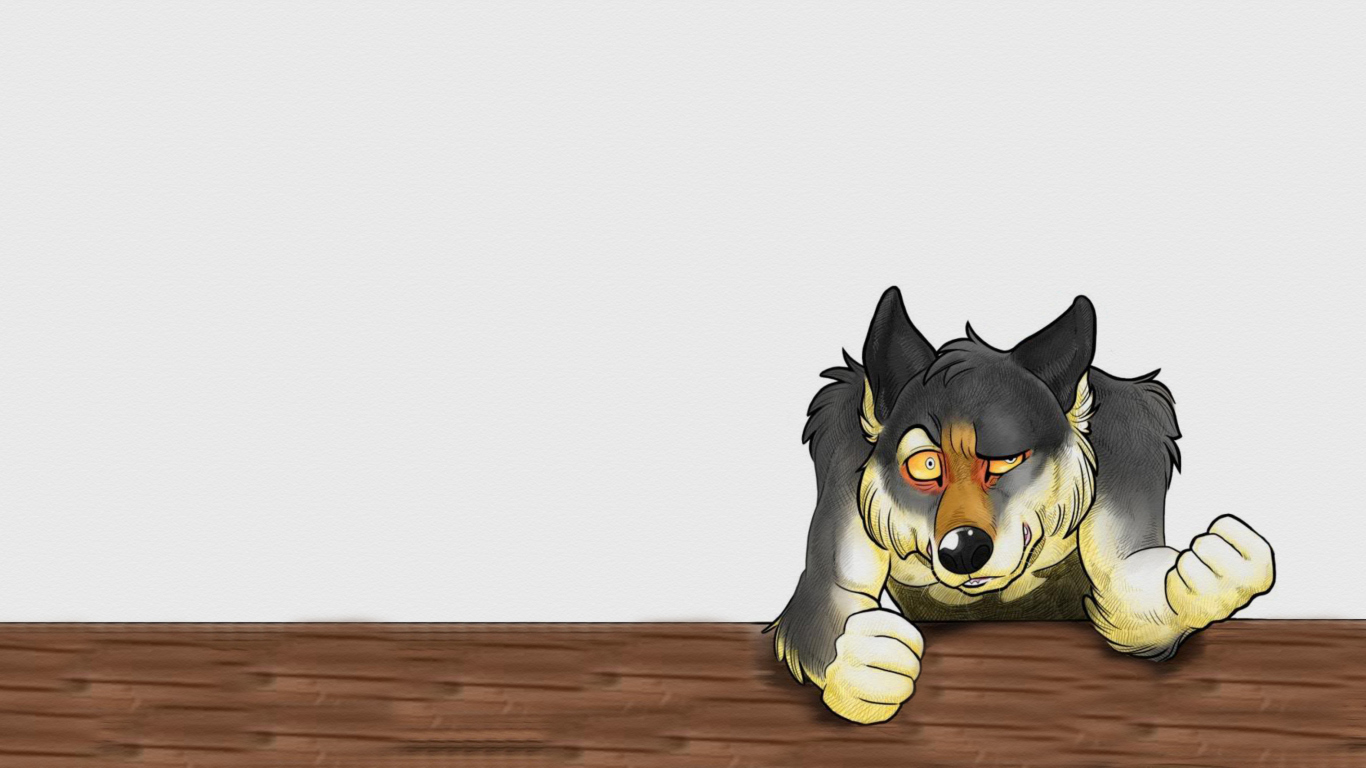 Screenshot №1 pro téma Angry Wolf Drawing 1366x768