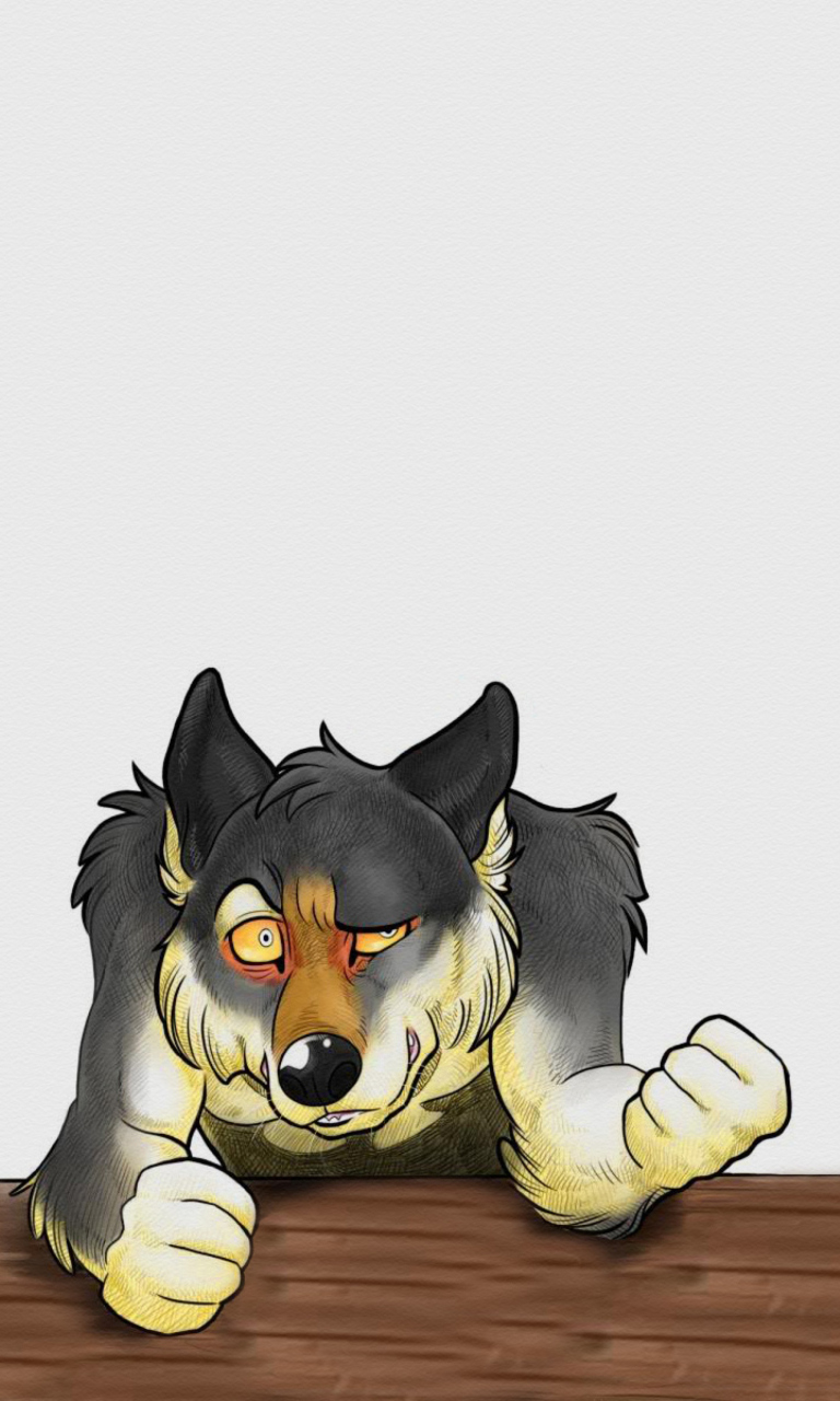Das Angry Wolf Drawing Wallpaper 768x1280