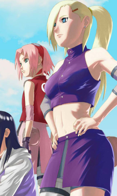 Naruto Girls - Sakura and Hinata Hyuga wallpaper 240x400