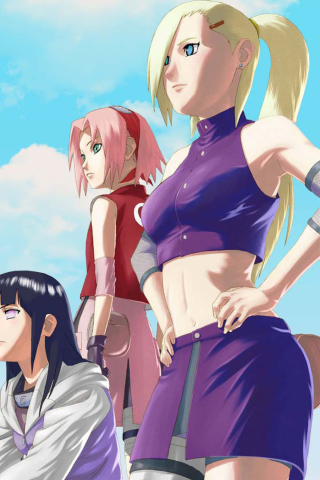 Das Naruto Girls - Sakura and Hinata Hyuga Wallpaper 320x480
