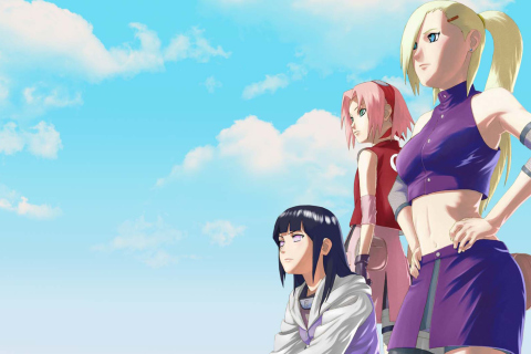 Das Naruto Girls - Sakura and Hinata Hyuga Wallpaper 480x320