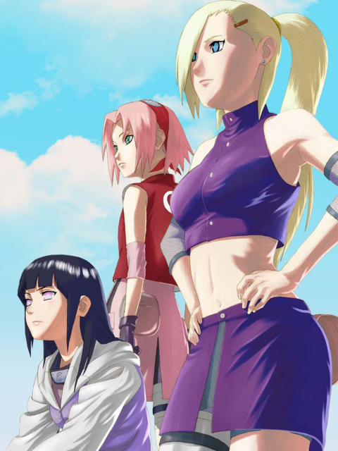Fondo de pantalla Naruto Girls - Sakura and Hinata Hyuga 480x640