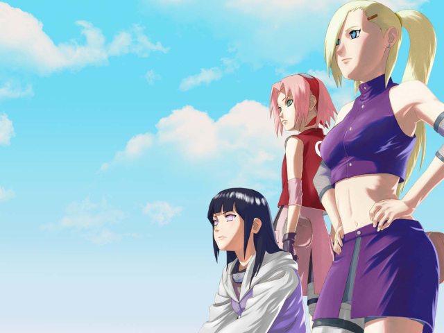 Sfondi Naruto Girls - Sakura and Hinata Hyuga 640x480