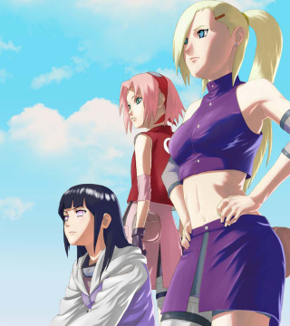 Kostenloses Naruto Girls - Sakura and Hinata Hyuga Wallpaper für iPad mini