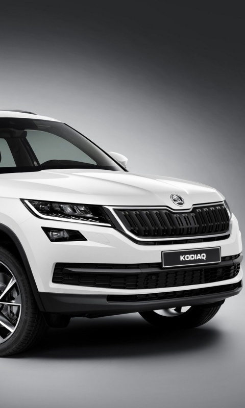 Skoda Kodiaq White wallpaper 480x800