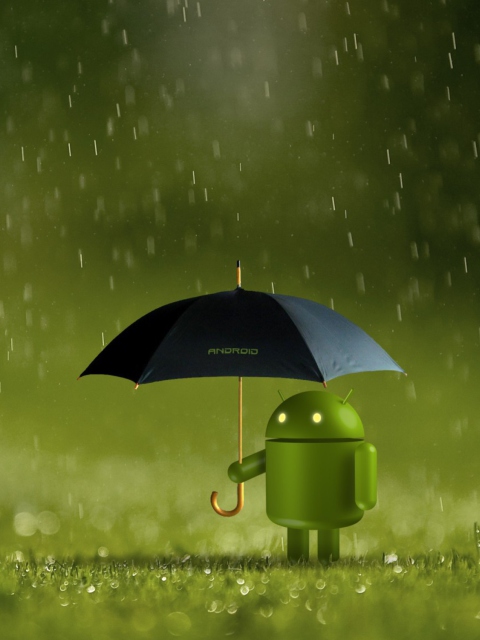 Android Rain wallpaper 480x640