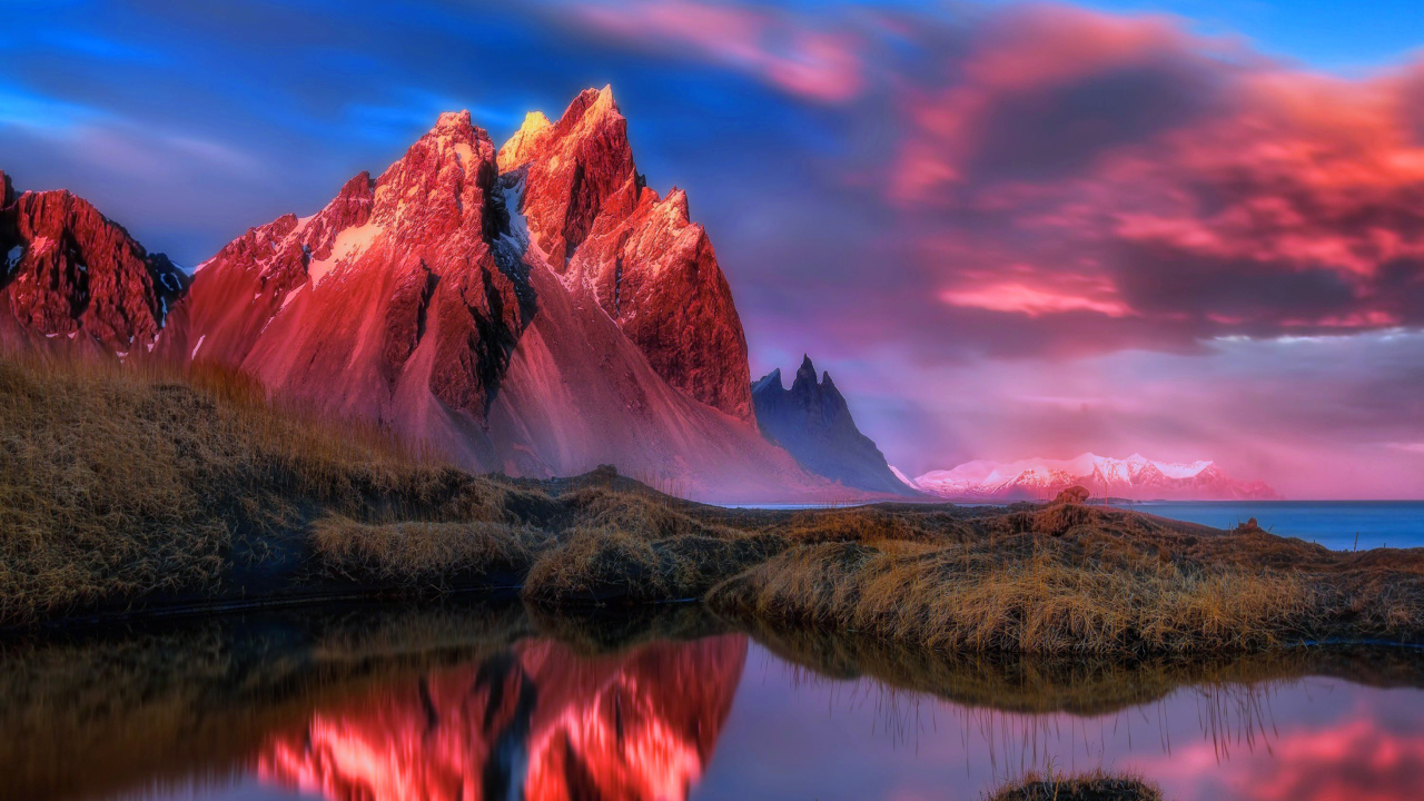 Beautiful Red Sunset Landscape wallpaper 1280x720