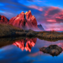 Fondo de pantalla Beautiful Red Sunset Landscape 128x128
