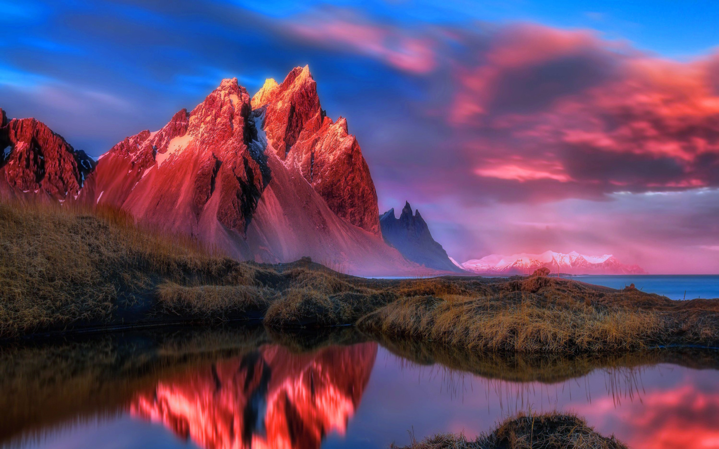 Screenshot №1 pro téma Beautiful Red Sunset Landscape 1440x900