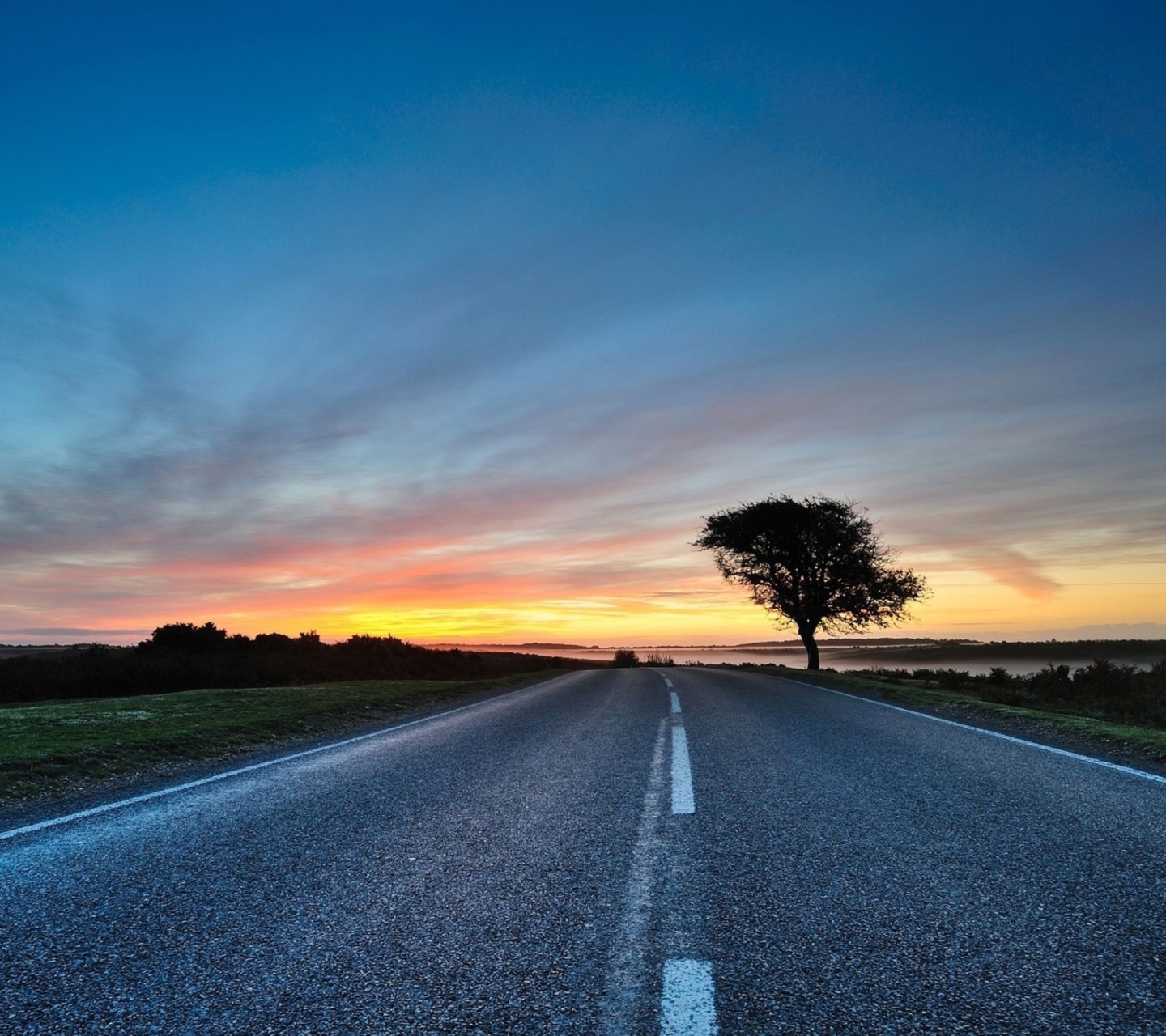 Sunset Over Road wallpaper 1440x1280