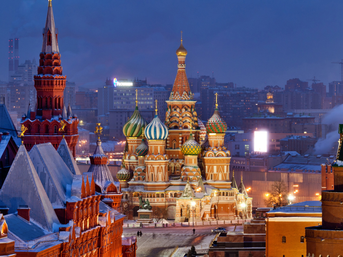 Moscow Winter cityscape wallpaper 1152x864