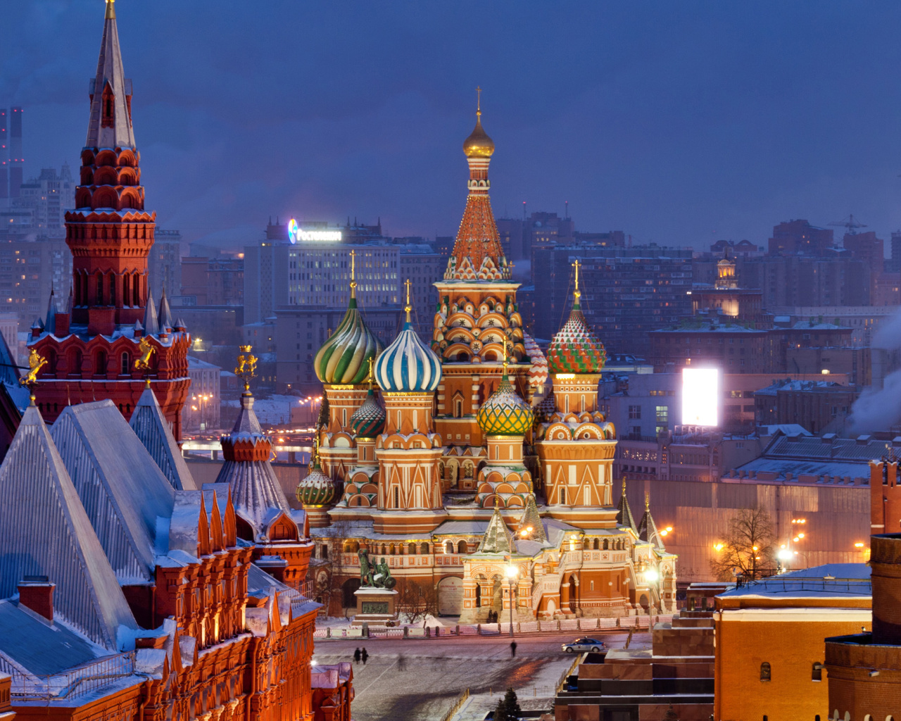 Das Moscow Winter cityscape Wallpaper 1280x1024