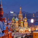 Das Moscow Winter cityscape Wallpaper 128x128