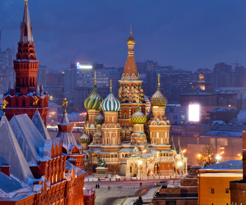 Moscow Winter cityscape wallpaper 480x400
