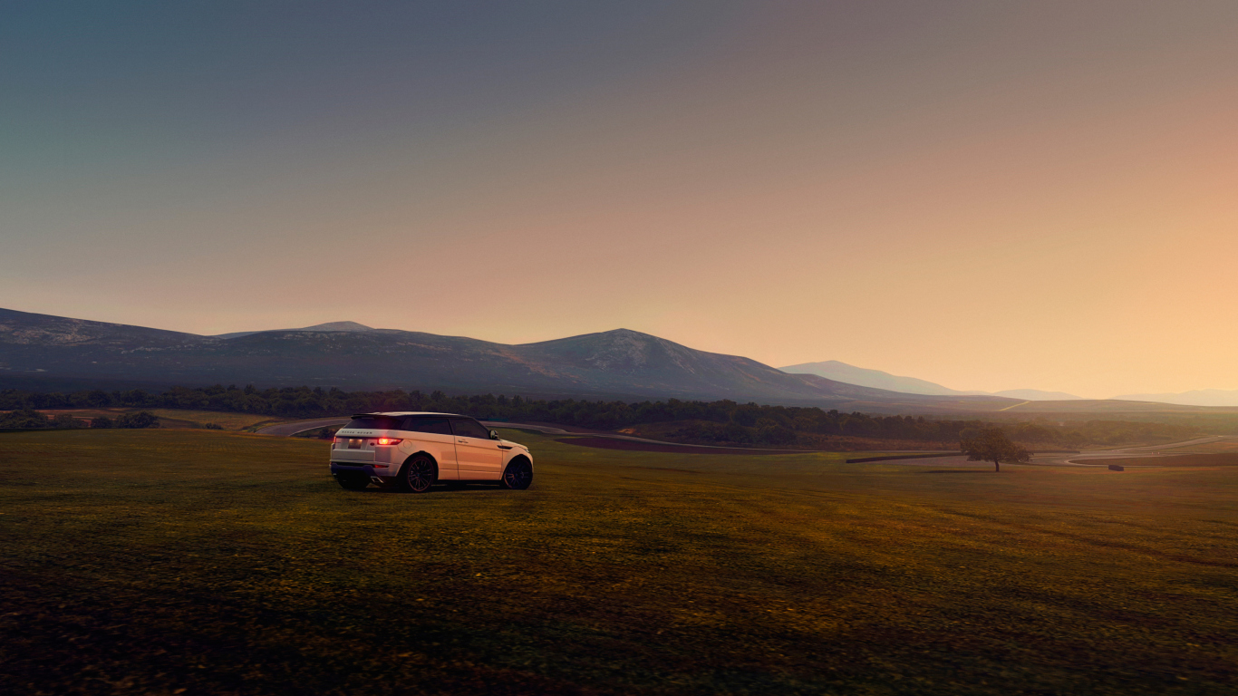 White Range Rover screenshot #1 1366x768