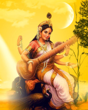 Das Saraswathi God Wallpaper 176x220