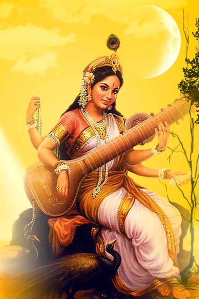 Saraswathi God wallpaper 640x960