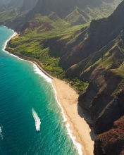 Cliffs Ocean Kauai Beach Hawai wallpaper 176x220