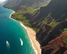 Sfondi Cliffs Ocean Kauai Beach Hawai 220x176