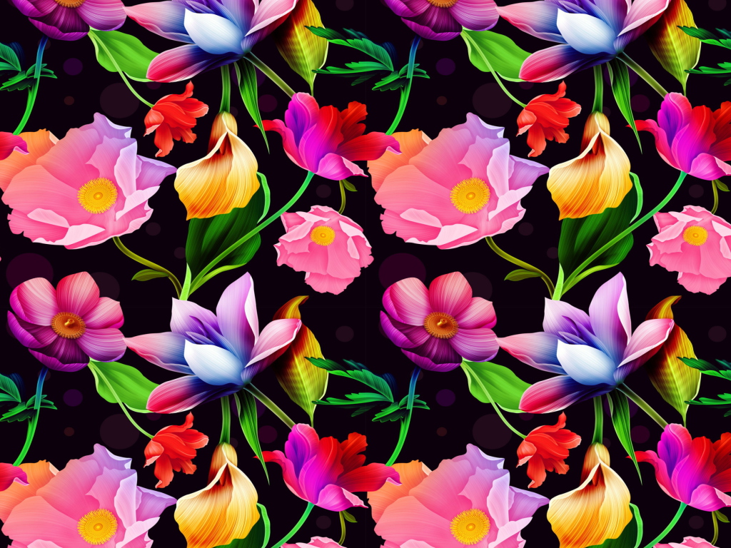 Screenshot №1 pro téma Colorful Flowers 1024x768