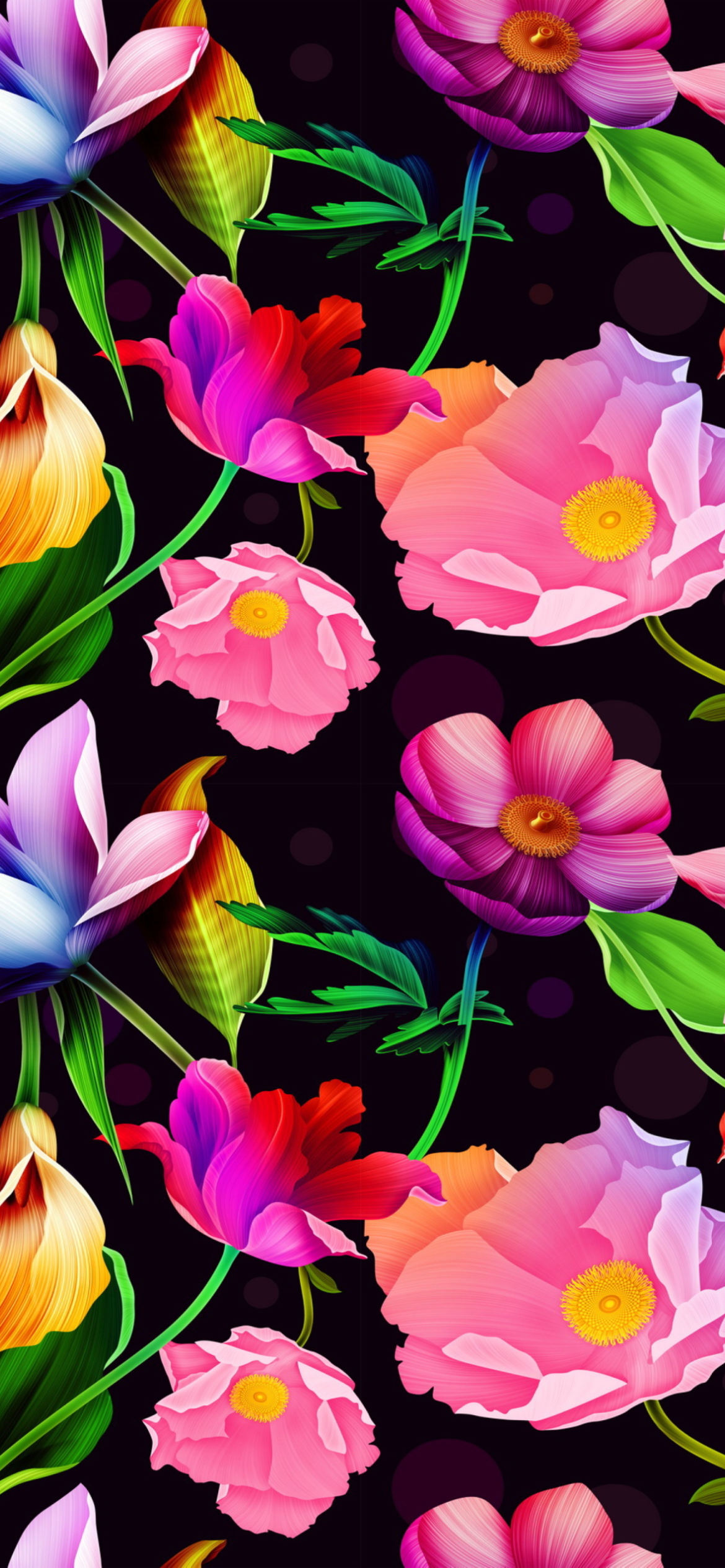 Das Colorful Flowers Wallpaper 1170x2532