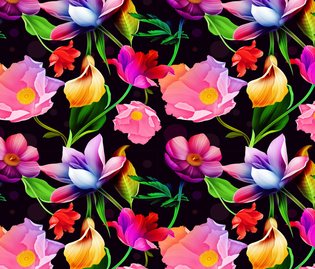 Das Colorful Flowers Wallpaper 1200x1024