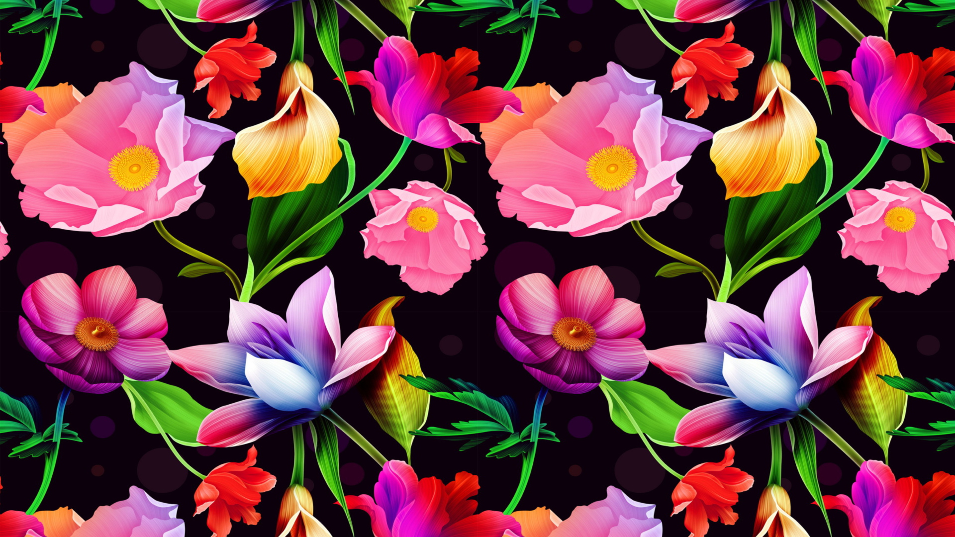 Das Colorful Flowers Wallpaper 1920x1080