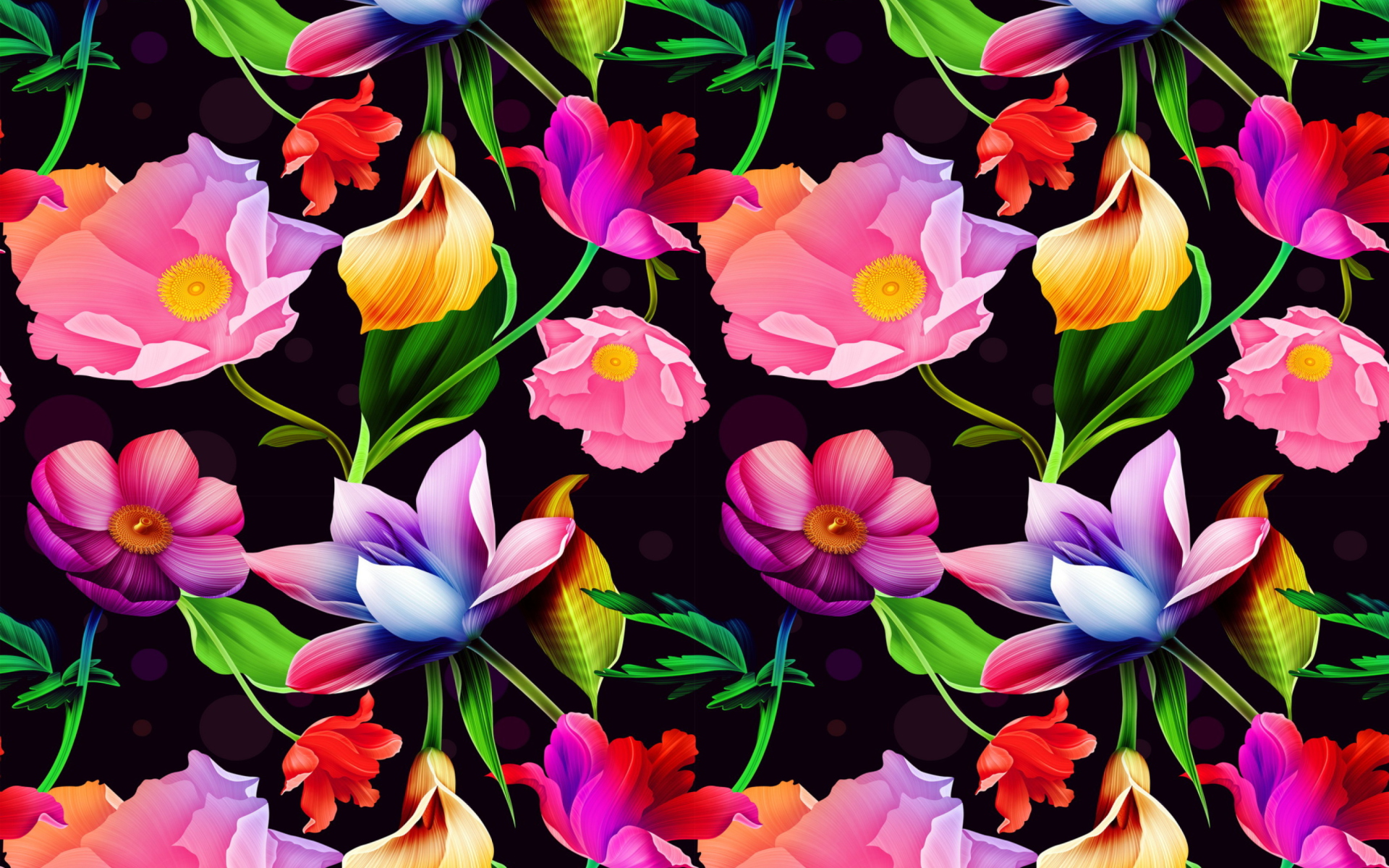 Colorful Flowers Wallpaper for Widescreen Desktop PC 1920x1080 Full HD