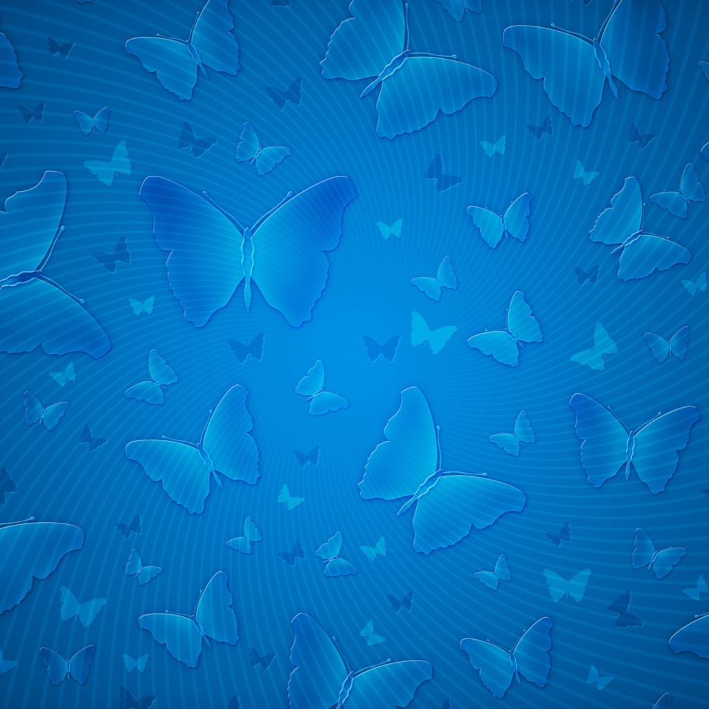 Blue Butterflies wallpaper 1024x1024