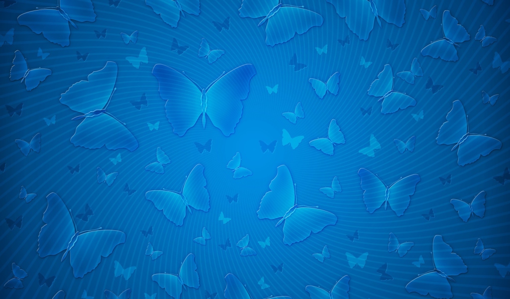 Das Blue Butterflies Wallpaper 1024x600