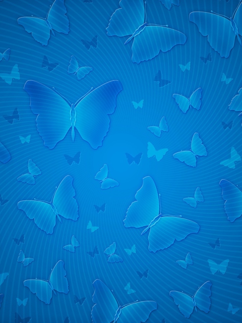 Screenshot №1 pro téma Blue Butterflies 480x640