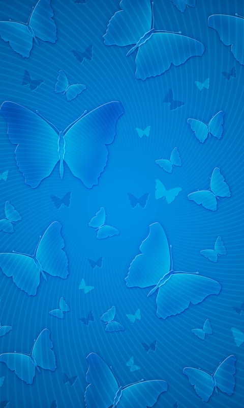 Das Blue Butterflies Wallpaper 480x800