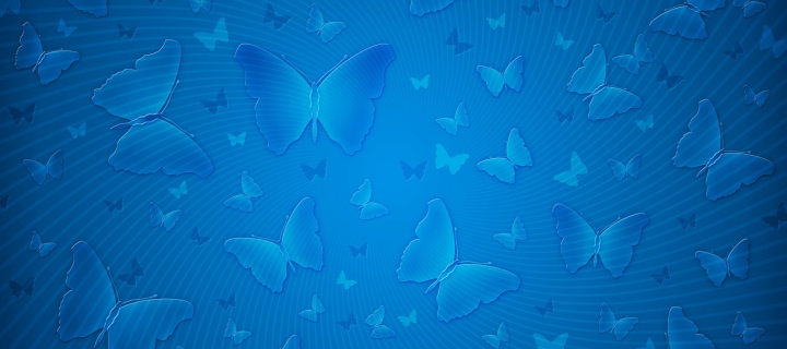 Blue Butterflies wallpaper 720x320