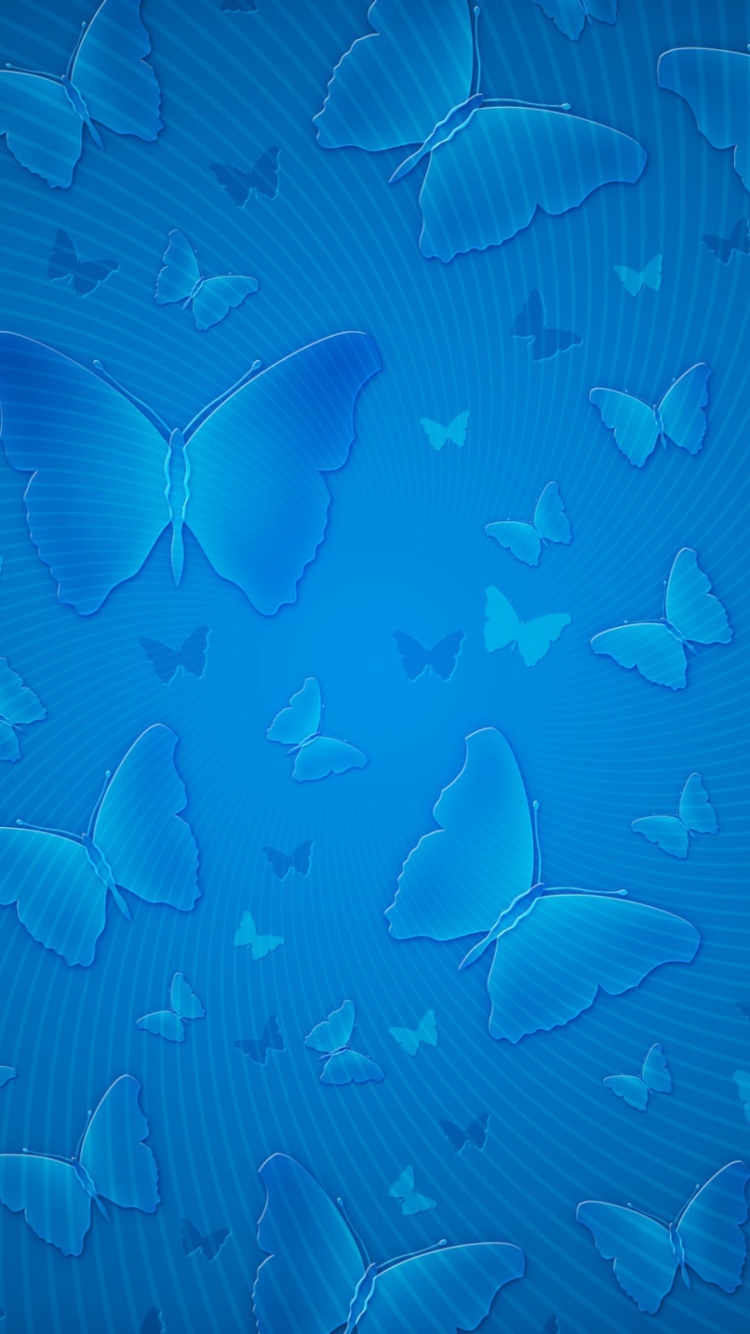 Blue Butterflies wallpaper 750x1334