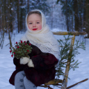 Обои Little Girl In Winter Outfit 128x128