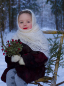 Little Girl In Winter Outfit screenshot #1 132x176