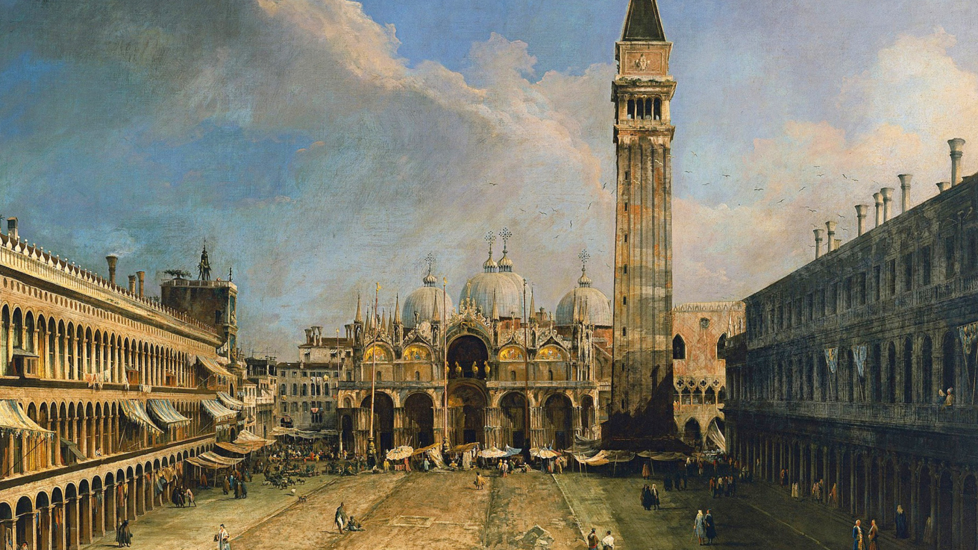 Обои Piazza San Marco in Venice Postcard 1920x1080