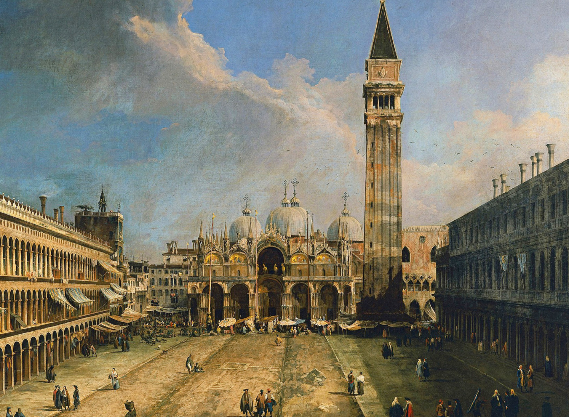 Обои Piazza San Marco in Venice Postcard 1920x1408