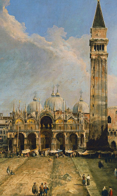Fondo de pantalla Piazza San Marco in Venice Postcard 240x400