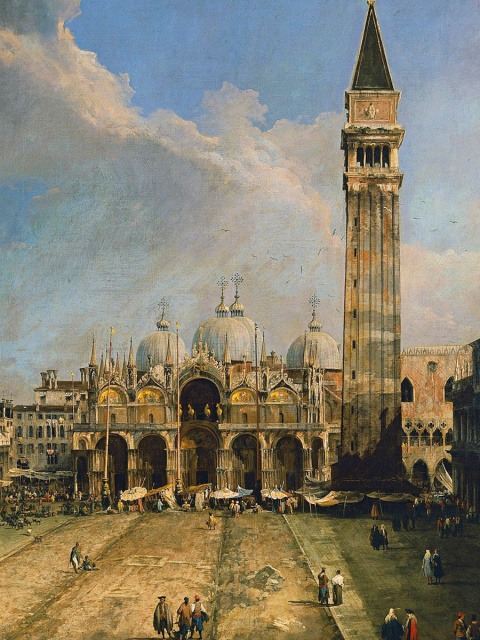 Das Piazza San Marco in Venice Postcard Wallpaper 480x640