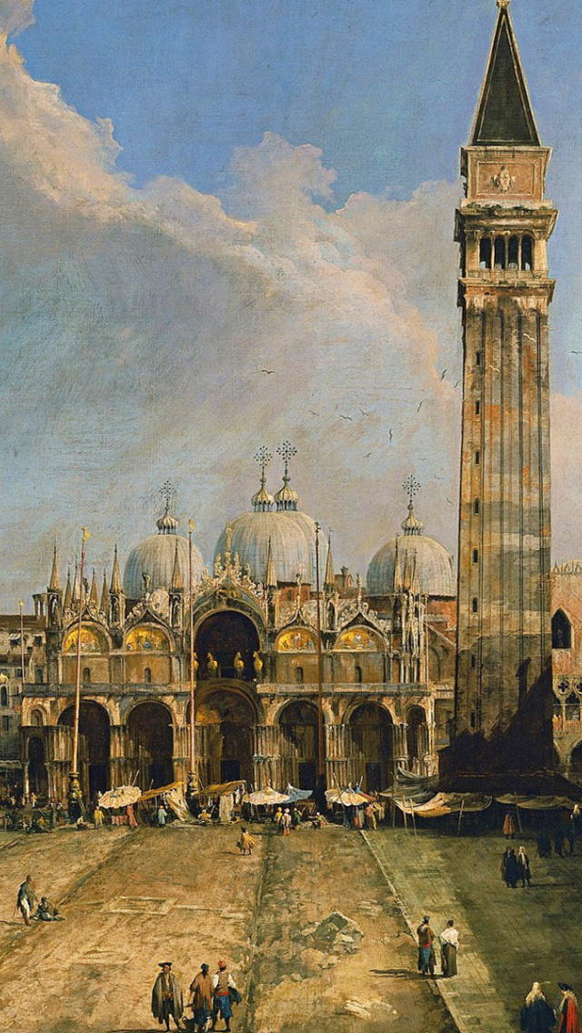 Fondo de pantalla Piazza San Marco in Venice Postcard 640x1136