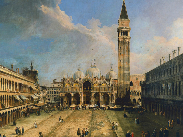 Piazza San Marco in Venice Postcard wallpaper 640x480