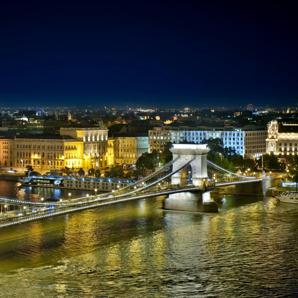 Das Budapest Danube Bridge Wallpaper 1024x1024