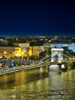 Обои Budapest Danube Bridge 240x320