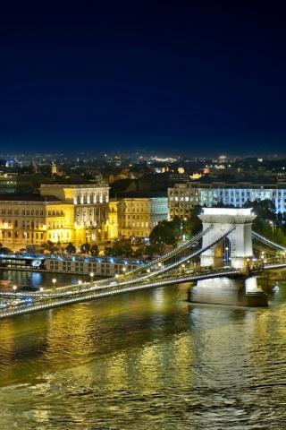 Fondo de pantalla Budapest Danube Bridge 320x480