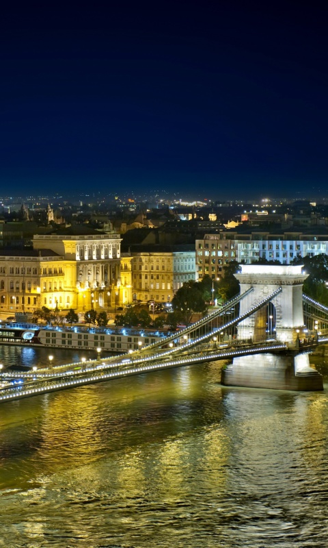Das Budapest Danube Bridge Wallpaper 480x800