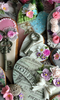French Vintage Style Cookies wallpaper 240x400